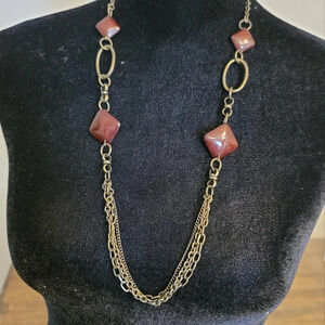 Brown stone necklace